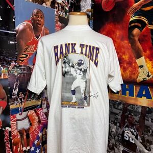 Vintage 90s Minnesota Vikings Henry Thomas Hank Time NFL T Shirt Sz XL